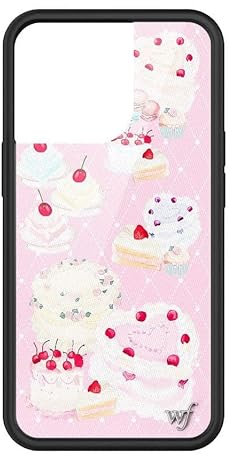 Wildflower Hüllen – Sweet Cakes Hülle, kompatibel mit Apple iPhone 13 Pro, Kuchen, Rosa, Kirschen, Bäcker, trendig, niedlich, schützender schwarzer Stoßfänger, 1,2 m Falltest-zertifiziert, kleines