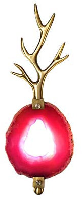 Skandinavische Wandleuchte Aus Vollkupfer-onyx,Moderne Onyx Wandleuchte,Schlafzimmer-nachttisch-wandlampe,Villa Lampe,Hotellampe,Wohnzimmerlampe,Ganglampe-Kupfer Einschichtiges geweih roter achat