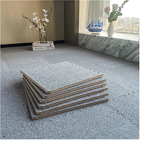 18 Pcs Foam Floor Mat, Short Plush Interlocking Carpet Tiles With Border, Puzzle Play Mat Soft Climbing Area Rugs For Home Playroom Decor(Size:30x30x1cm,Color:Light Grey)