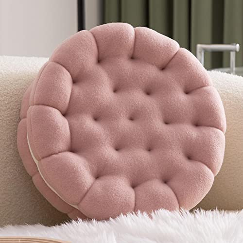 DANETI Dekorative Kissen Sandwich Cookie Kissen Kreativ Niedlich Sofa Kissen Büro Nickerchen Kissen Weich und Bequem Rosa
