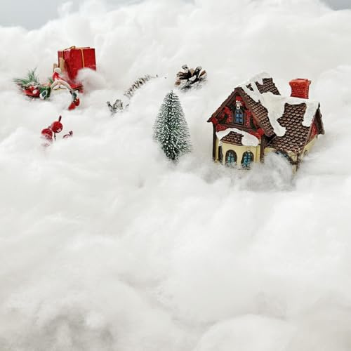 ZeanSciulpt Christmas Fake Snow Decor, 11.3 Ounce Artificial Snow Fluffy Fiber Cotton Snow Decor for Winter Mantle Village, Nativity.
