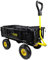RocwooD Poly Dump Cart Trolley 80L Garden Tipping Wheelbarrow 250kg Utility Truck Trailer Steel Frame Heavy Duty Festival Outdoor Tools Plants 4 Wheels Yellow (RWMGT1)