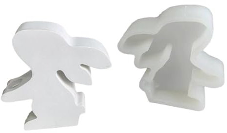 KWJNH Osterhasen-Kerzenformen, Kaninchen-Dekoration, Blumentopf, Vase, Hydrokultur-Pflanzenständer mit 3 Reagenzgläsern, Silikonform, Gips, Beton, Heimdekoration, Reagenzglas, Blumentopf-Formen