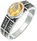 JEWELFORCE Citrin-Edelstein-Bandring für Herren und Damen, Bandringgröße, Geschenkartikel, 925er-Sterlingsilber, handgefertigter Schmuck JSR-1228A_48 (15.3)
