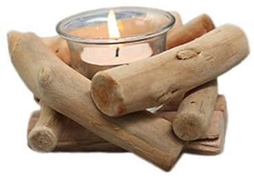 Ciieeo Wohnkultur Heimdekorationsbedarf Dekor Für Holzdekor Rustikale Kerzenhalter Dekoration Votivkerzenhalter Aus Holz Kerzenhalter Dekorativ Bambus Geschenk Haushalt Leuchter