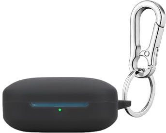 YQGFashbf Compatible with OnePlus Buds 3 Case Cover with Keychain,Soft Silicone Shockproof Portable Earphone Sleeve Scratch Protective Cover for OnePlus Buds 2024 for Men Women (Black)