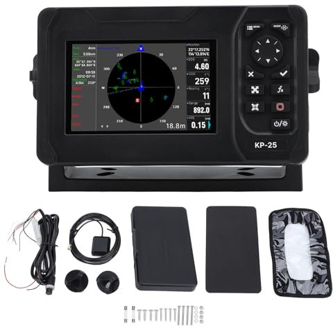Diagramm Plotter Marine, Ip66 Wasserdichtes Marine -Plotter Marine Navigator Mit 5 Zoll Farb -Tft -LCD -Bildschirm, Genaue Fischfinder Tiefenfinder FüR Boote Sicherheitsalarmsystem