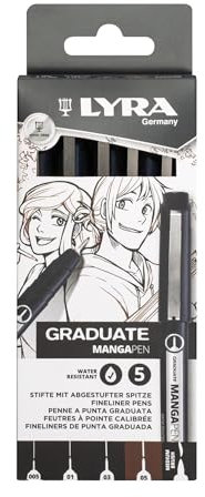 Lyra Graduate MANGAPEN (Fineliner Stift) 5 Stück