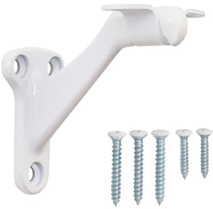 Triumph Hardware, 3 Stück, weiß glänzende Handlaufhalterung, Handlauf-Treppenhalterungen, 7,6 cm, robuste Unterstützung, Hardware Treppen, Handlaufhalterungen für Innentreppen mit Schrauben,