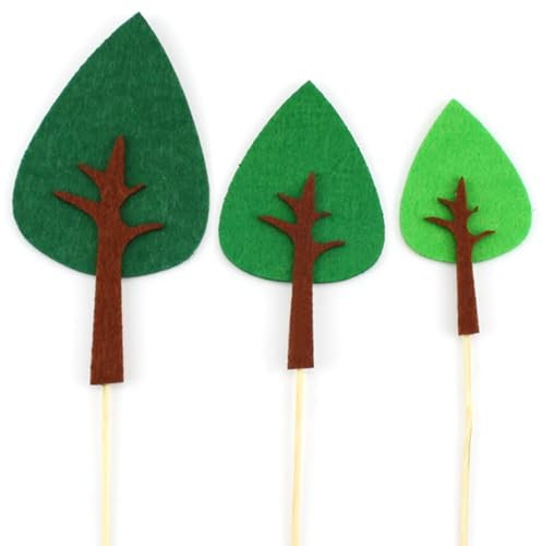 Filz, DIY Geburtstag Kaktus Cupcake Dekor Sticks Niedlicher Baum Pick Pflanze Kuchen Topper Set für Zuhause
