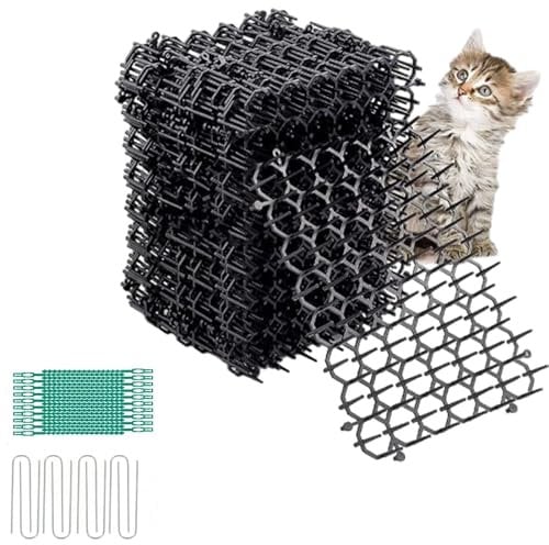 Katzenschreck für Garten, 12 Stück Rasengitter, Verpiss Dich Pflanze Gegen Katzen 2,8 cm Kunststoffspikes, Für Katzenabwehr Rasenschutzgitter Innen und Außengärten Anti Climb Haustierzaun