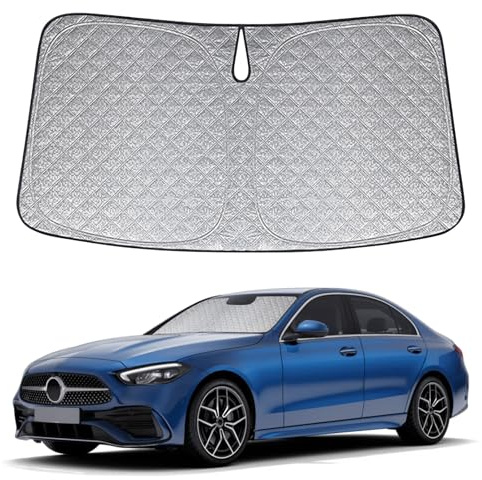 Parasol para Coche Parabrisas Reemplazo para Mercedes-Benz C-Class W205/W206 2015-2024, Plegable Parasol para Parabrisas de Coche, Bloquea El 99% de Los Rayos UV y Mantiene Fresco El Vehículo
