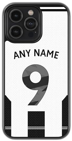 iPhone 11 Compatible Personalised Newcastle Football Phone Case, Name & Number Bumper Cover, Anti-Scratch, Anti-Drop, Camera Lens Protection, Sidewall Bumper, ShockProof Drop Protection