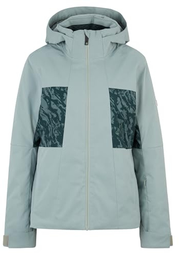 Ziener Damen TASSILA Ski-Jacke/Snowboard-Jacke | atmungsaktiv, wasserdicht, green frost stru, 42