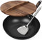Souped Up Recipes 13.4 Inch Carbon Steel Wok for Electric, Induction and Gas Stoves (Lid, Spatula and User Guide Video Included)