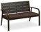 Relaxdays Gartenbank incl Sitzauflage, Holzoptik, HBT: 78 x 118 x 66 cm, 2-Sitzer, stabile Balkonbank, Sitzbank, braun