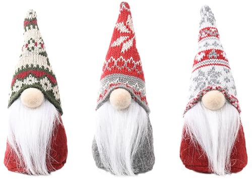 Weihnachts Wichtel Set Wichtel Figuren Deko, 3 Stück Kleine Wichtel Figuren Deko Mit Bart Und Wintermütze Schwedische Wichtel, Plüsch Weihnachtsdeko Für Weihnachten Geschenke Home Küche Dekoration