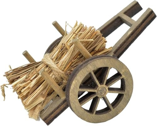 1:12 Puppenhaus ZubehöR Mini Brennholzwagen,wichtel zubehör,Miniatur Garden MöBel,Mini HolzmöBel Modell Spielzeug,Mikrolandschaft Dekoration,Puppenhaus Garden Mini Dekor Brennholzwagen
