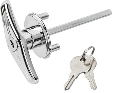 Silver Poignée Porte de Garage 154.5 mm Serrure Porte de Garage Basculante - Robuste et Durable - Carré Poignée de Porte
