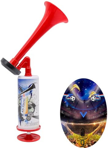 Metall Fanfare Druckluft Hupe,Neumatisches Horn,Handheld Sporthorn,Megafon,für Nutzung als Hupe im Straßenverkehr, Fußballspielen, Partys