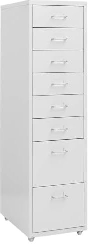 Tidyard Classeur Mobile Gris 28x41x109 cm Métal, Armoire de Rangement avec Compartiment pour Bureau, Salon, Chambre à Coucher