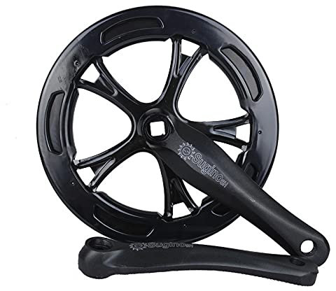 Skdvy Guarnitura Bici,Guarnitura Perno Quadro 52T Dente Singolo Pezzo a Doppio Scherzo Piastra Dente Pieghevole Pieghevole Piatto DENDOLO Piatto ALIONE ALIONE 170