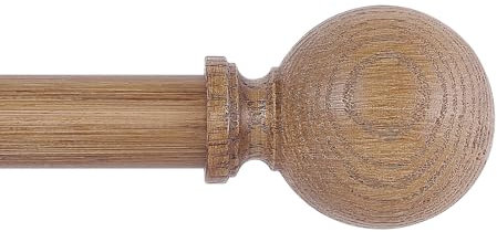 HTZON Gardinenstangen aus Holz für Fenster, 305 cm bis 430 cm, verstellbar, extra lang, 304,8 cm bis 431,8 cm, robuste Holz-Gardinenstange, Landhaus-Gardinenstange, rustikale Boho-Gardinenstange