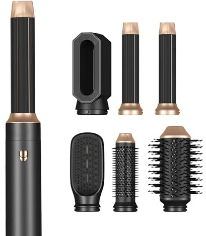 Air Styler Rundbürstenföhn Haartrockner 6 in 1,Lockenstab mit Luft, 3 Temperaturregelung, 1000w Föhnbürste, Geben Sie dem Haar Volumen, Glätten, Locken und Föhnen Sie Trockenes Haar