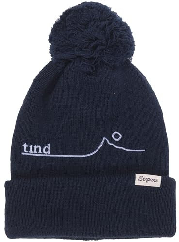 Bergans Unisex Tind Powpow Pom Wool Mütze, Navy Blue, ONE Size