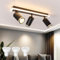 URing Deckenstrahler LED Schwarz Deckenstrahler 3 Flammig Schwenkbar 350° Deckenleuchte mit unteres Glühen 10W+ 3x5W GU10 Spots, Küchenlampe GU10 Deckenlampe Spots Deckenleuchte für Schlafzimmer