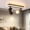 URing Deckenstrahler LED Schwarz Deckenstrahler 2 Flammig Schwenkbar 350° Strahler Deckenleuchte mit unteres Glühen 8W+2x5W GU10 Spots, Deckenlampe 3000K Warmweiß Küchenlampe für Schlafzimmer