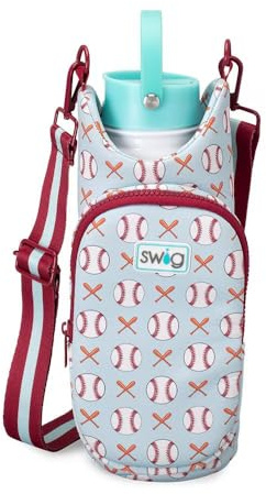 Swig Life Water Bottle Sling Bag, Water Bottle Holder with Adjustable Strap, Carrier Bag with Zippered Phone Pocket, Holds 36oz (Home Run)