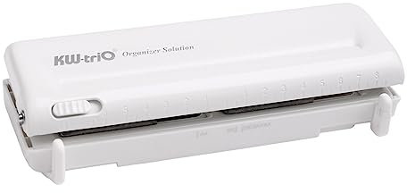YIWEOG Verstellbarer 6-Loch-Desktop-Stanzer für A4/A5/A6/A7/Mini/B5/Personal/Deskfax, Milchplaner-Organizer mit 10 Blatt Kapazität, Geschäft, Schule, Büro, Heimbedarf