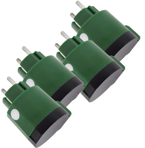 LED ATOMANT Pack 4x Enchufe Inteligente Exterior 16A, Enchufe Redondo Verde Wifi IP44, Smart Life y Tuya, Compatible con Alexa y Google Assistant