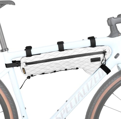 Rhinowalk Fahrradtasche, Fahrradrahmentasche, wasserdichte Fahrrad-Dreieckstasche, Fahrradtasche unter dem Schlauch, professionelles Fahrradzubehör 2,4L (L),Weiß
