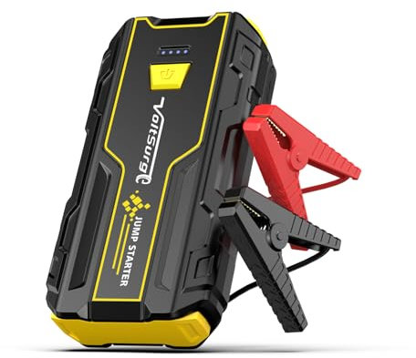 Avviatore Batteria Auto, 3000A Avviatore di Emergenza per Auto/Moto (per Motori Fino a 7.5L Benzina/5.0L Diesel) 12V Booster Avviamento con Torcia a LED