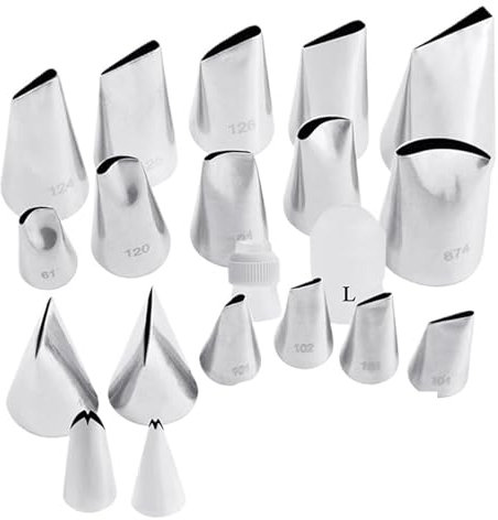 GIJMZY Vereisung Rohrleitungsdüsen 20pcs/Set Rose Pastry Nozzles Cake Decorating Tools Flower Icing Piping Nozzle Cream Cupcake Tips Baking Accessories