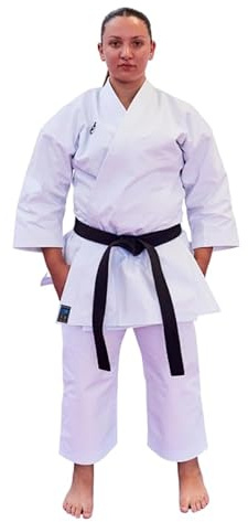 Karate Senpai | Divisa Karate Karategi Kata Pro - Kimono da Competizione 300 g/m² con Rinforzi - Ideale per Kata e Gare - Bianco Premium (4.5/175)