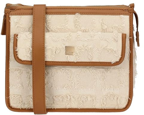 THUN - Borsa tracolla in tessuto ed ecopelle - Esterni: 100% Poliestere, Rifiniture: 100% Poliestere con rivestimento in PU, Metallo - Collezione Sempre con Me - 26 x 13 x 22 cm