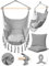 MalTec Hängesessel Gartensessel Brasilianischer Cocoon Stuhl mit Kissen Hängestuhl Indoor & Outdoor Grau Sessel zum Aufhängen bis 120kg belastbar