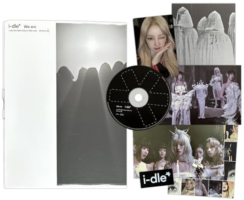 i-dle - 8th Mini Album [We are] (G Ver.) Out Package + Lyrics Paper + Photo Poster + Postcard + Sticker + Photocard + Photobook + CD-R + 2 Pin Button Badges + 4 Extra Phorocards