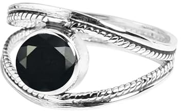 Exquisiter natürlicher Geburtsstein-Edelstein-Ring, handgefertigter Boho-Schmuck, 925er-Sterlingsilber-Ring für Frauen