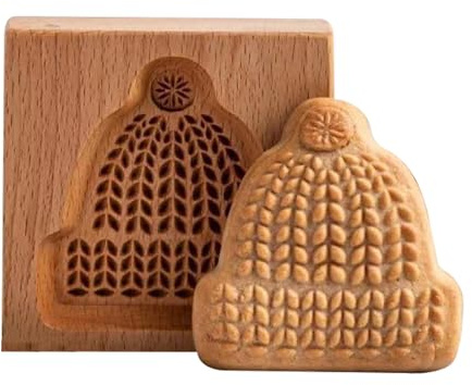 MENDUNER Keksausstecher aus Holz, Backform, Geschnitzter Keksausstecher, Prägeform, Kekspressen, Stempel, Lebkuchenplätzchenform, für Kekse, Selbstgemachte Handgefertigte Kekse (9)