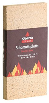 Kamino-Flam KaminoFlam 333301 Schamotteplatte - hitzebeständig bis 1250 Grad , 250x124x20 mm ,, Braun / Beige