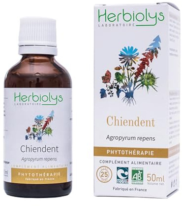 Herbiolys - Teinture mère Chiendent (Agropyrum repens) 50 ml | Extrait de Plantes fraîches - Confort urinaire & Articulation - Phytothérapie Bio - Fabriqué en France