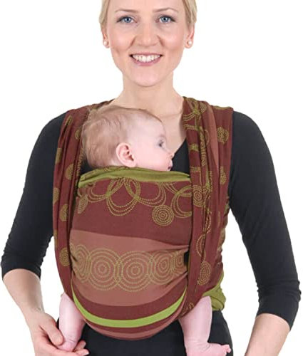 Hoppediz Baby-Tragetuch ab Geburt, Neugeboren bis Kleinkind, 100% Baumwolle, Marrakesch kiwi 5,40 m