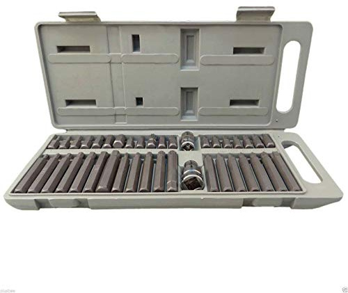 Safekom 40 Pieces Torx Star Spline Hex Socket Bit Set 1/2 & 3/8 Drive Kit Garage Tool