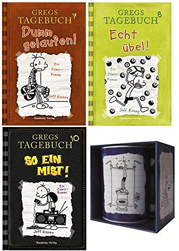 Gregs Tagebuch 10 + 8 u. 9 gebunden + Gregs Tasse Gibt's Probleme? Blau