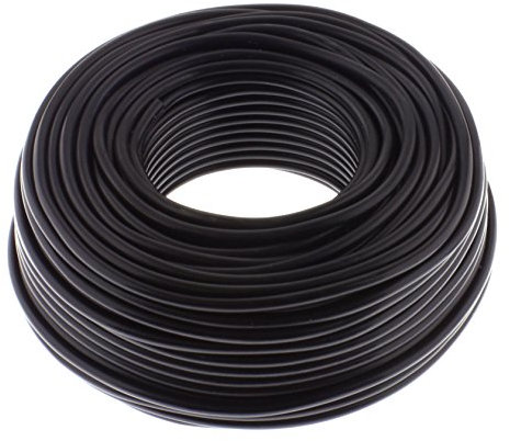 Cavo per altoparlante rotondo 2 X 0,75 mm² – Nero – 50 m – RCA – Cavo per installazione PA – Cavo audio – Box cavo