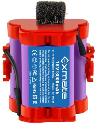 Exmate 18V 3000mAh Lithium Akku Kompatibel mit Gardena Mähroboter R38Li, R40Li, R45Li, R50Li, R70Li, R75Li, R80Li, 124562, Flymo 1200R, Husqvarna Automower 105, 305 308 308X
